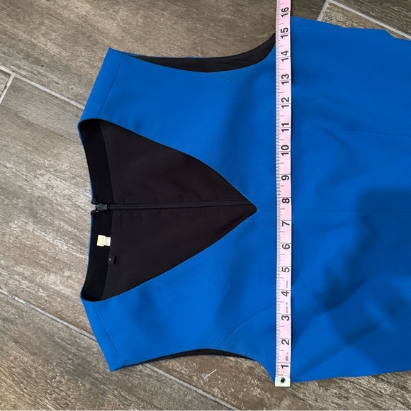 4C Anthropologie Dress Womens Blue Gray Colorblock V Neck Sleeveless Size 4 - Picture 7 of 12